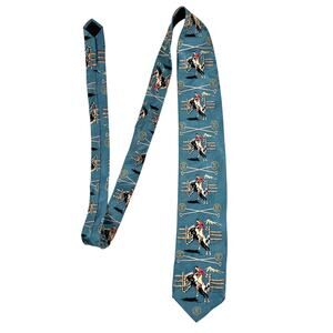 Vintage Rockmount Ranch Wear 100% Silk Tie Limited Denver Cowboy Rodeo Numbered